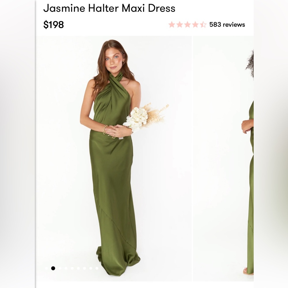 Show Me Your Mumu Jasmine Halter Dress in Olive